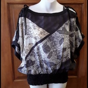 Lucky Brand silk cold-shoulder top